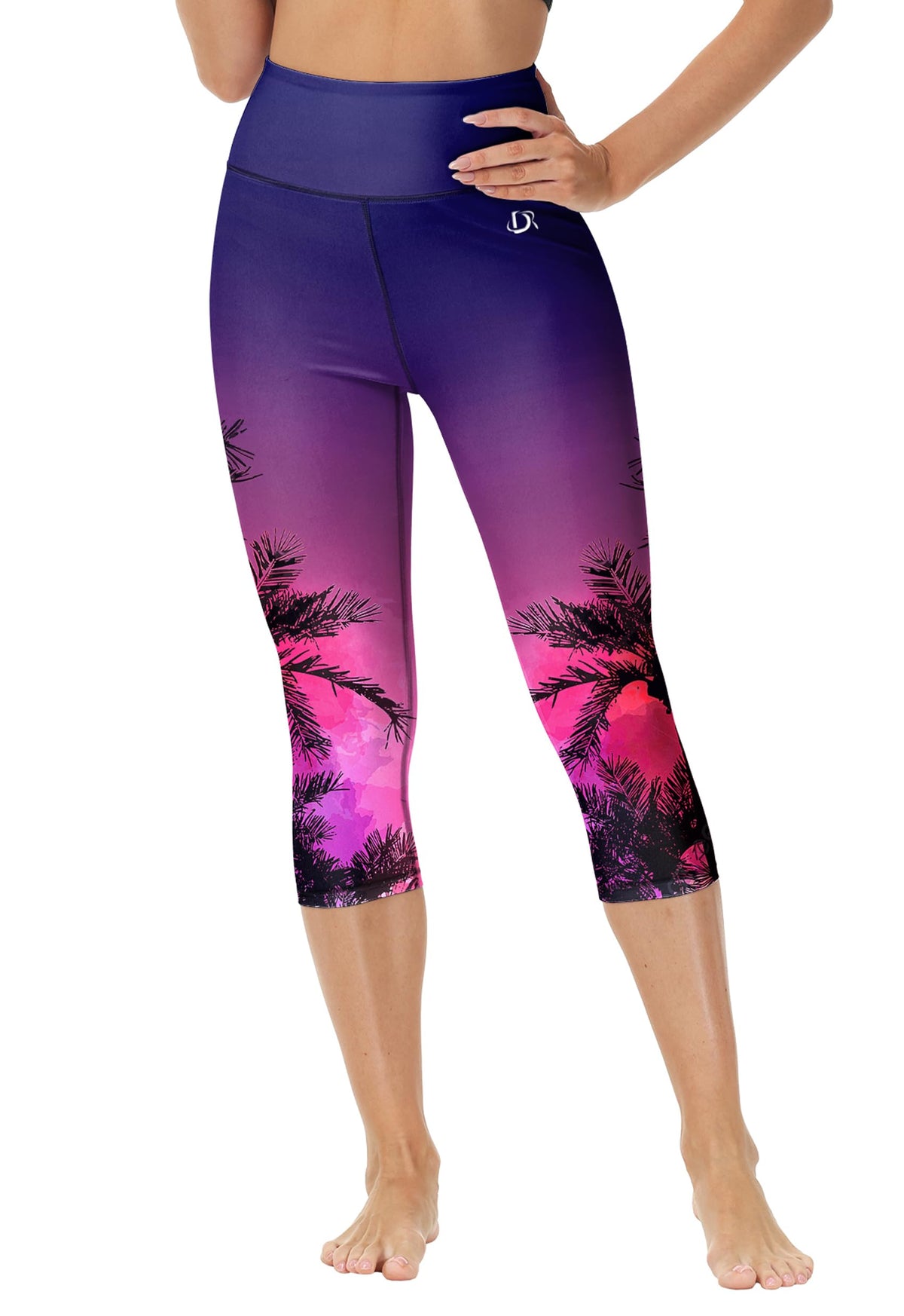 Purple Swim Capris For Women Sun Protective Shorts Quick Dry Coconut
