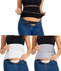 Women's Pants Waist Extenders and Seamless Maternity Belly Bands Set, Black + White Gray, Xx-large Intimates