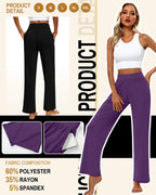 Huukeay 3 Pack Women's Lounge Pants Cozy Sweatpants Medium Black Gray