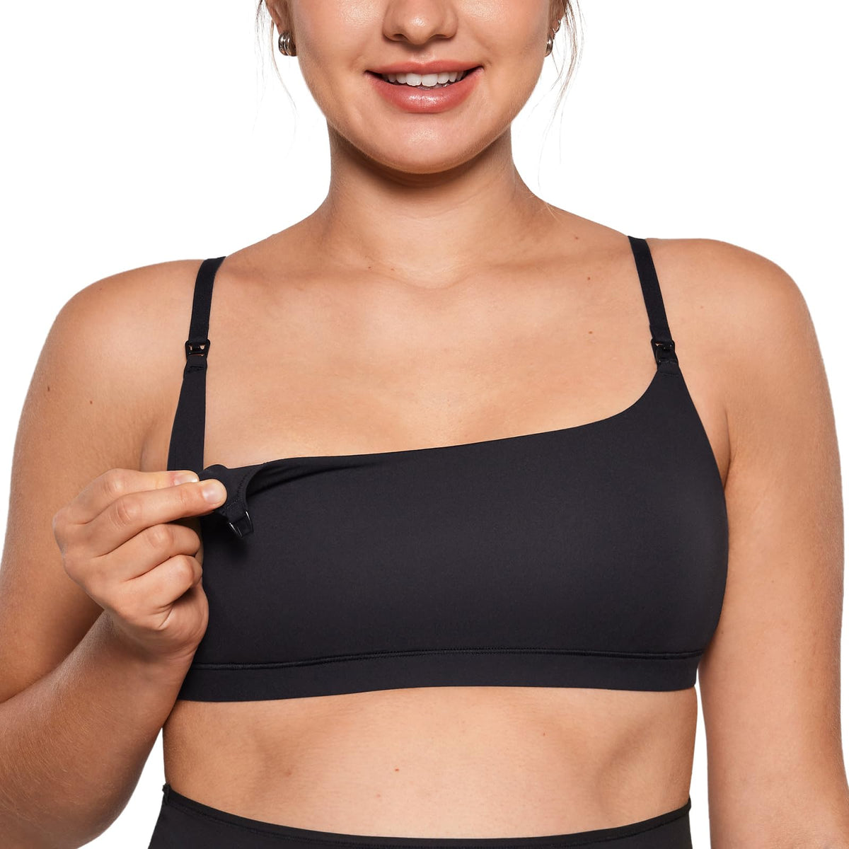 Inlyric Women's's Inbarely Soft Unlined Bralettes for Breastfeeding Unpadded Comfy Sleep Seamless Black Xx-large Nursing Bra