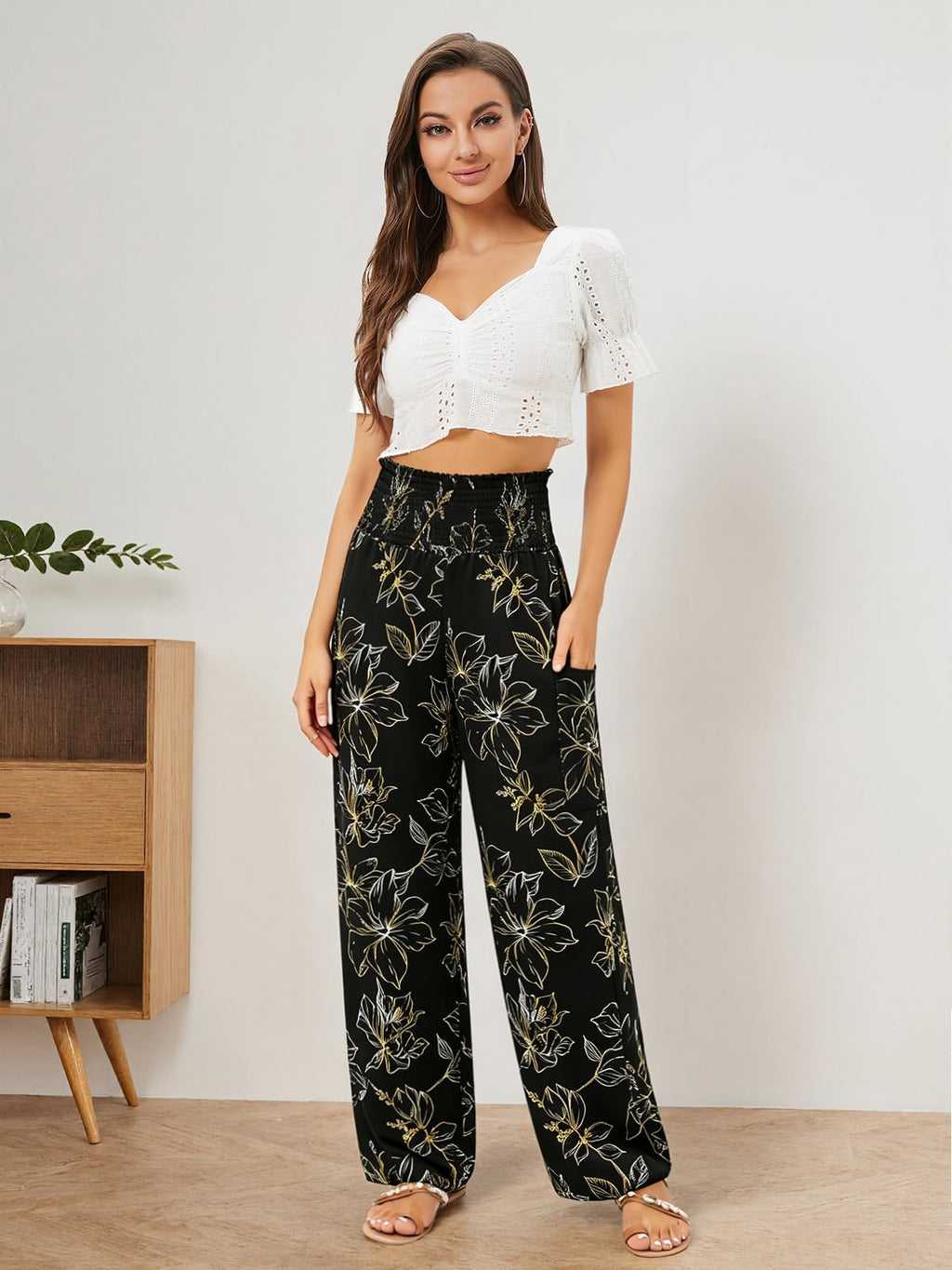 Qianxizhan Women's Harem Pants High-Waist Yoga Boho - Style 92