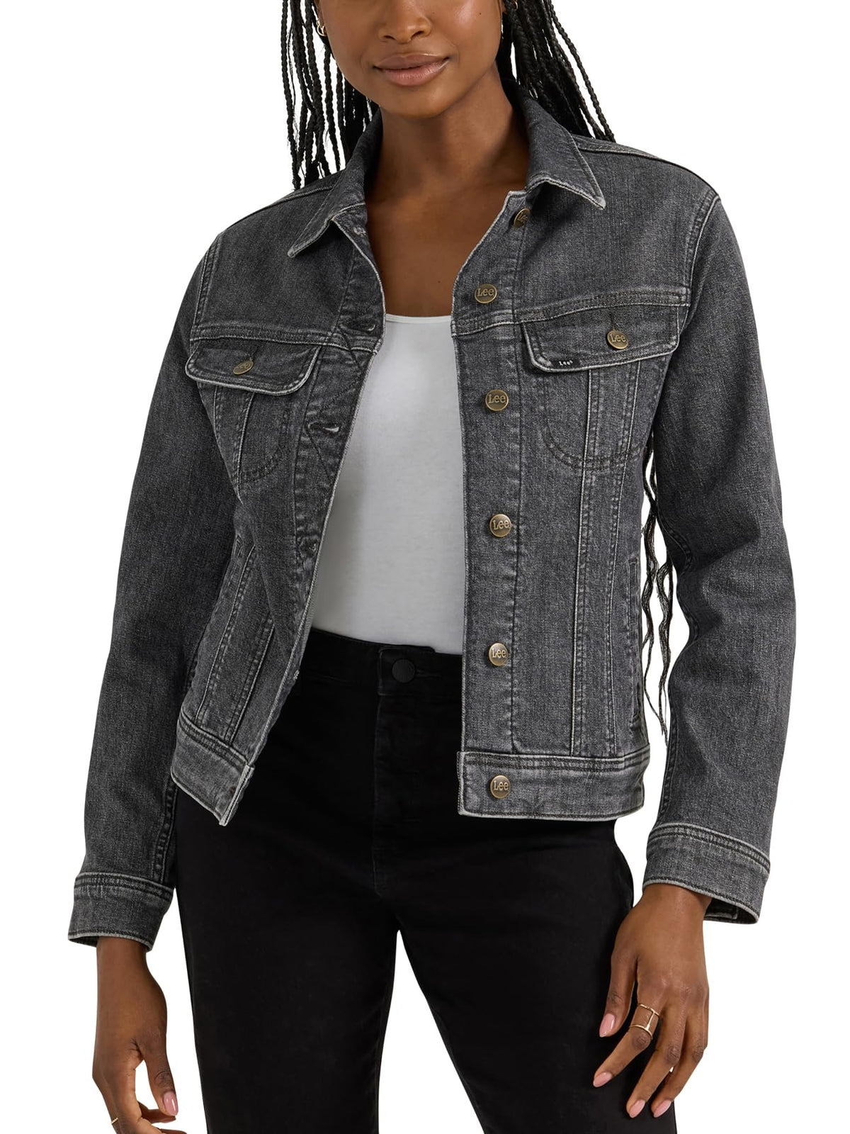 Lee Women's Legendary Rider Denim Jacket, Dark Powder, Medium