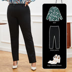 Dgd Plus Size Women's Straight-leg Dress Pants Slacks For Business
