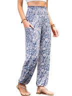 Qianxizhan Women's Harem Pants High-Waist Yoga Boho - Style 33