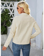 Luvamia Women Denim Jackets Jean Jacket For Cream Size S