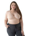 Women's Kindred Bravely French Terry Racerback Busty Sleep for E, F, G, H, I Cup for Breastfeeding (beige, Small-busty) Nursing Bra