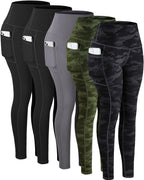 Chrleisure Leggings With Pockets For Women High-Waisted Tummy Control