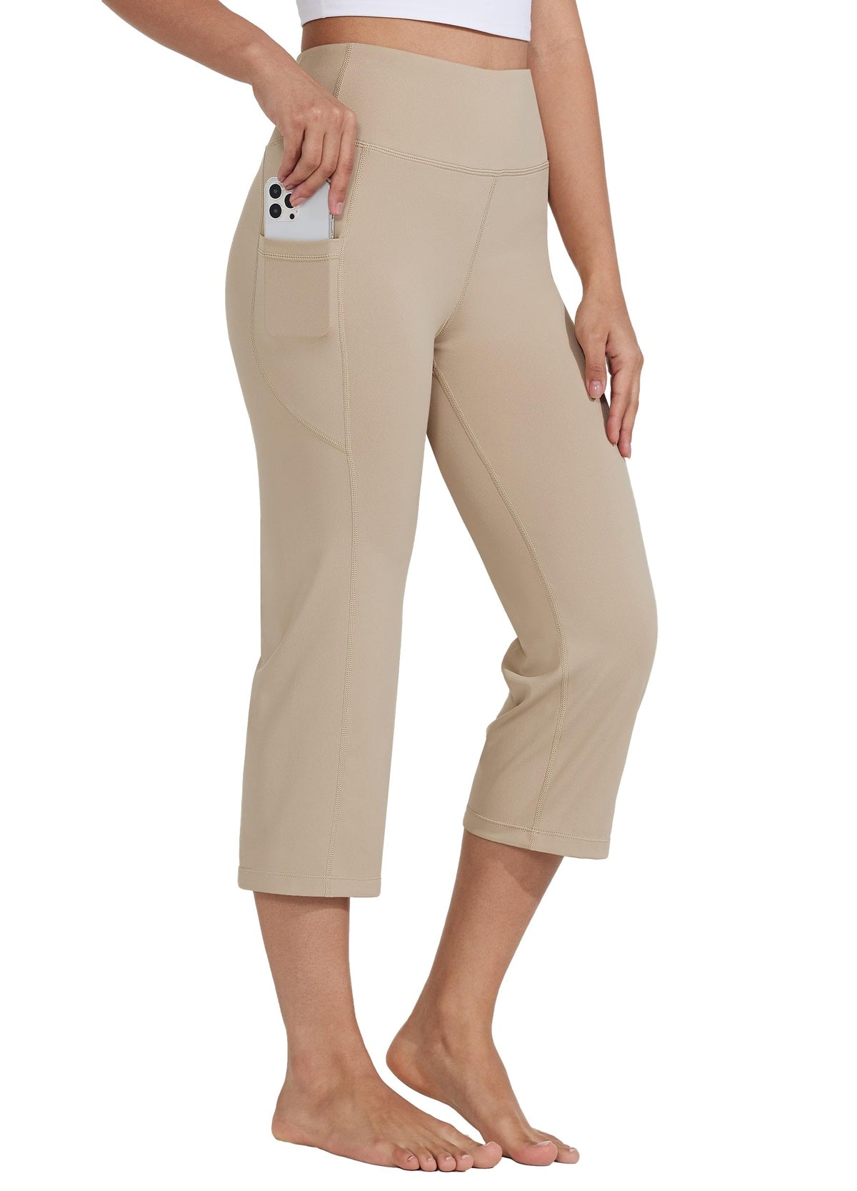 Willit Women's Yoga Capris Pants High-Waist Leggings Crop - Style 38