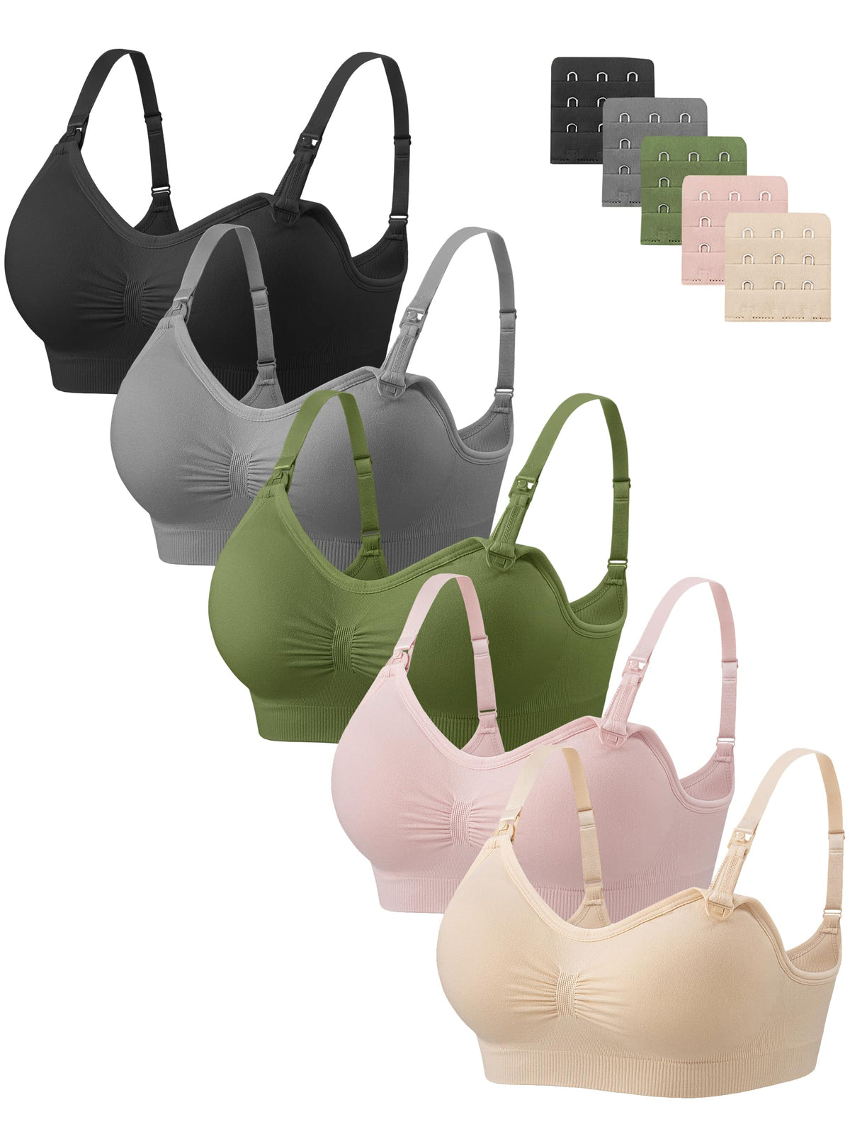 Angelhood Women's for Breastfeeding 5 Pack, Sleep Nursing Bra