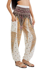 Joob Boho Pants For Women Hippie Harem Women's Yoga – Comfy - White