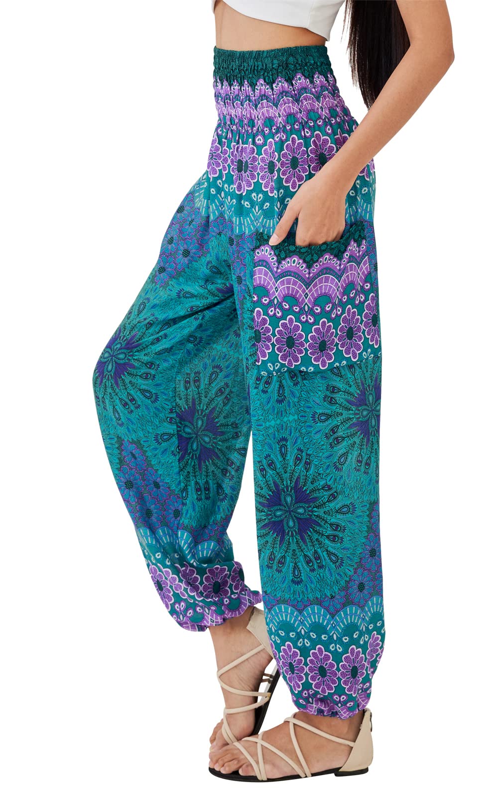 Joob Boho Pants For Women Hippie Harem Women's Yoga – - Aqua Blue
