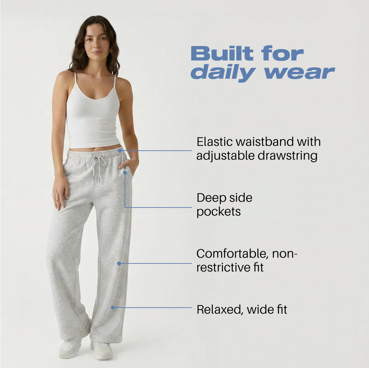 Common Stitch 3 Pack Wide-Leg Fleece Sweatpants For - Taupe / Lt.