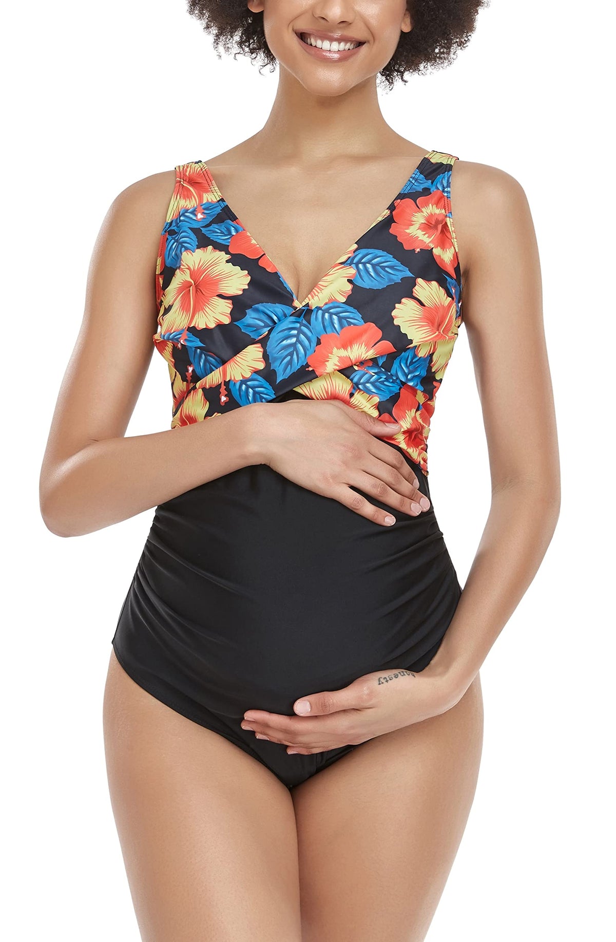 Women's Summersunshine Maternity One-Piece Swimwear - Yellow Floral