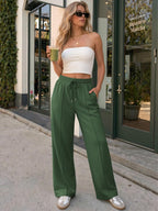 Athmile Women's Wide-Leg Sweatpants High-Waisted Baggy Teen - Style 5
