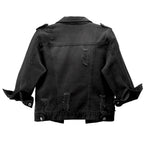 Hixiaohe Spring Summer Jean Jacket For Women Trendy Half Sleeve Button Down Short Denim Retro Cropped Trucker Coat - 03 Black