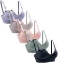 Women's Suekaphin 5pack Wireless Deep V Neck Bralette Sleeping Breastfeeding with Extenders,medium,sort Rib Surface-a Nursing Bra