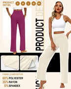 Huukeay 3 Pack Women's Lounge Pants Cozy Sweatpants Xx-large Fuchsia