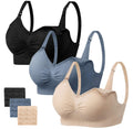 Angelhood Women's Seamless Sleep ,breastfeeding with Remove Pads Extenders Pack of 3 Nursing Bra