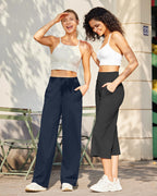 G4free Yoga Pants For Women With Pockets High-Waist Dark Navy Xxs