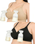 Women's Ilovesia Pumping and Black+beige, 2xl Nursing Bra