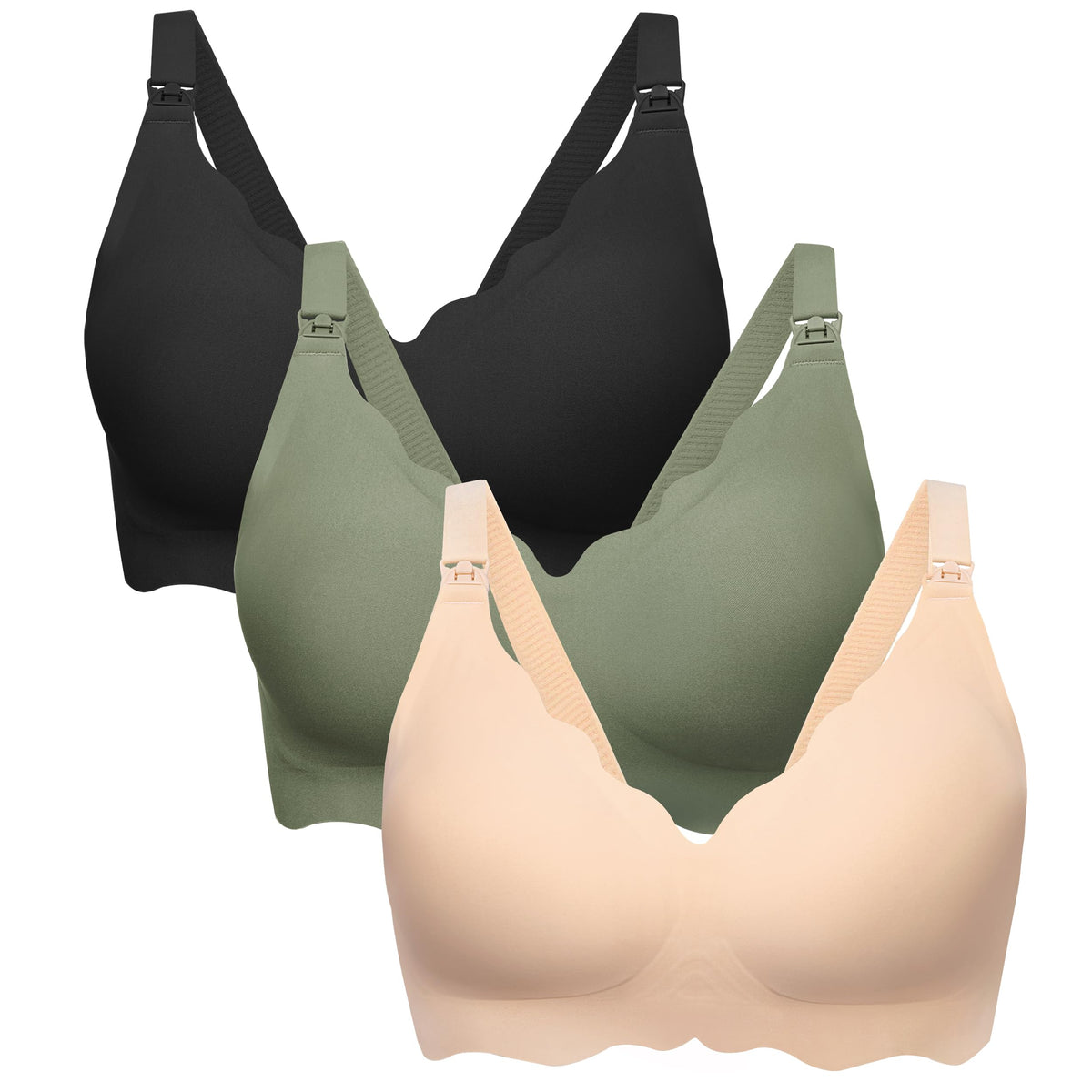 Women's Angelhood for Breastfeeding 3 Pack Seamless Nursing Bra