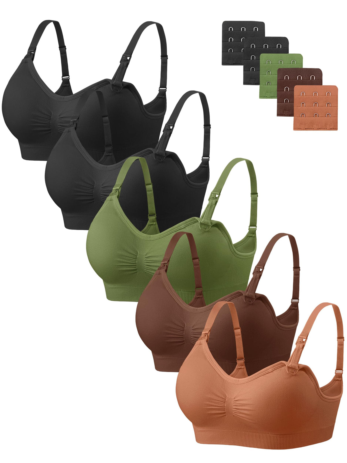 Angelhood Women's for Breastfeeding 5 Pack, Sleep Nursing Bra