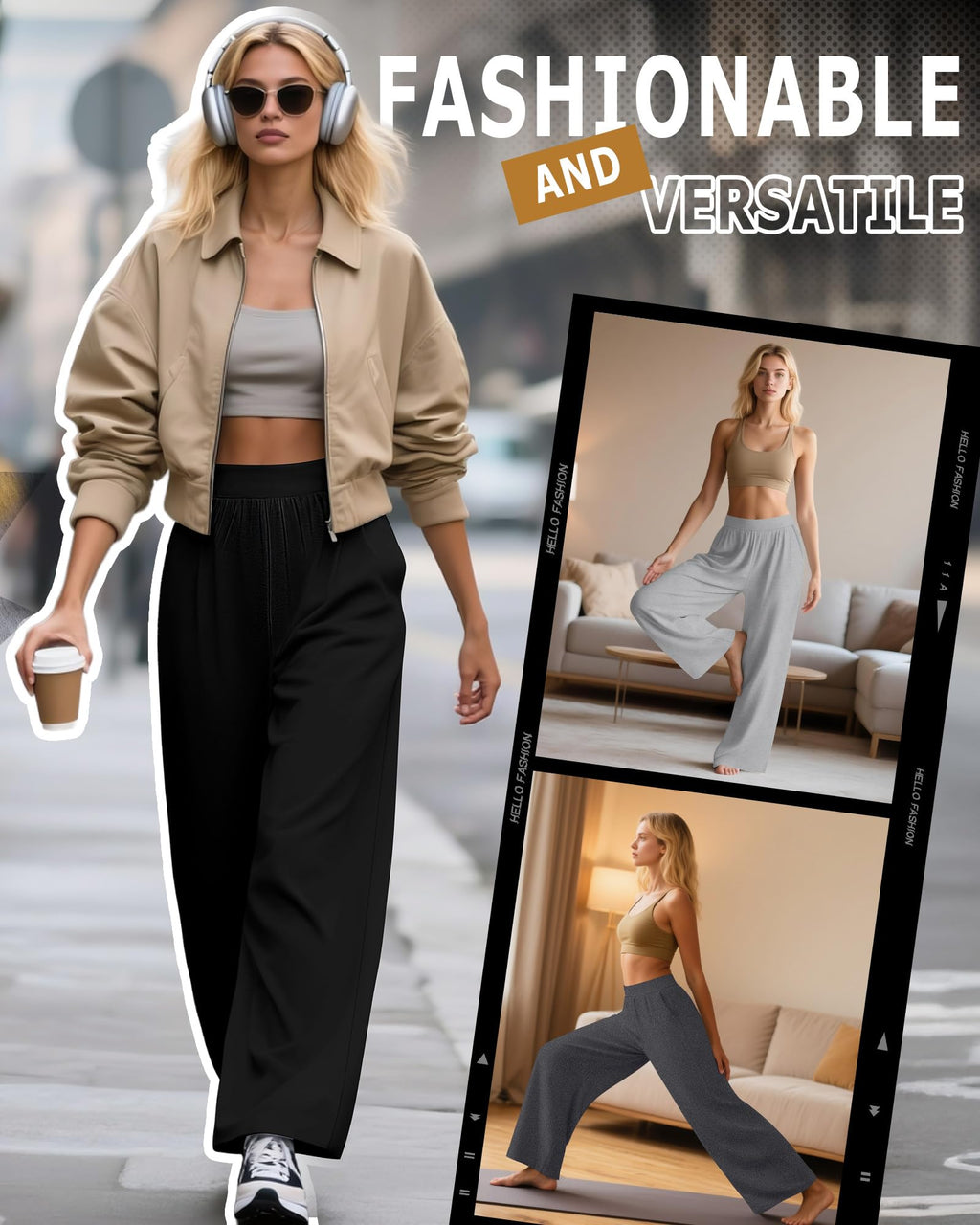 Huukeay 3 Pack Women's Lounge Pants Cozy Sweatpants Medium - Style 3