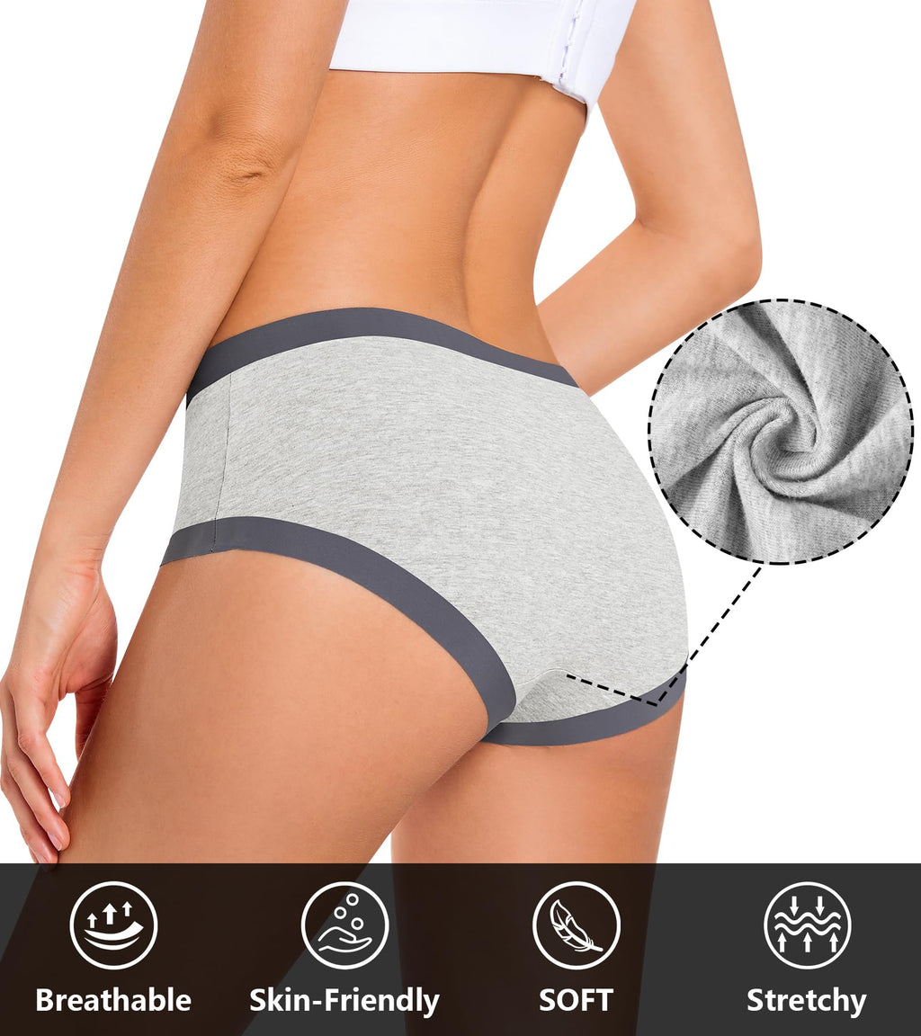 ASIMOON Womens Underwear Cotton Ladies No Show Underwear Panties High Waisted Underwear Soft Breathable Brief 10 Pack