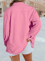 Dokotoo Jean Jacket Women Button Down Denim With Pockets Pink 2xl - B2