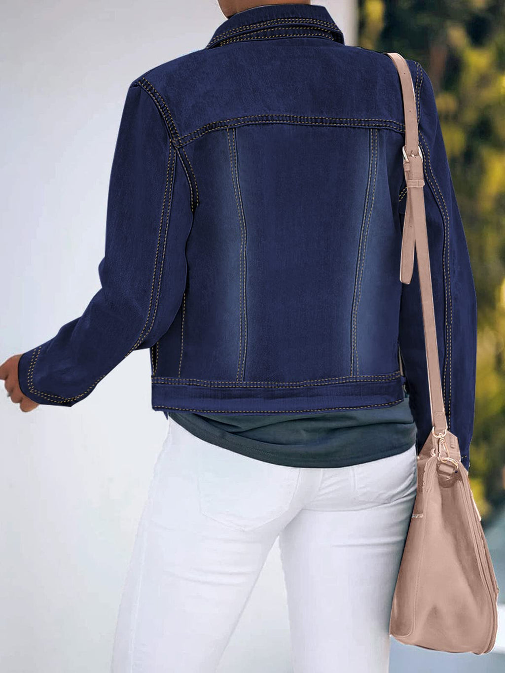 Luvamia Denim Jacket Women Women's Jean Cowgirl Outfits For - Darkness Blue