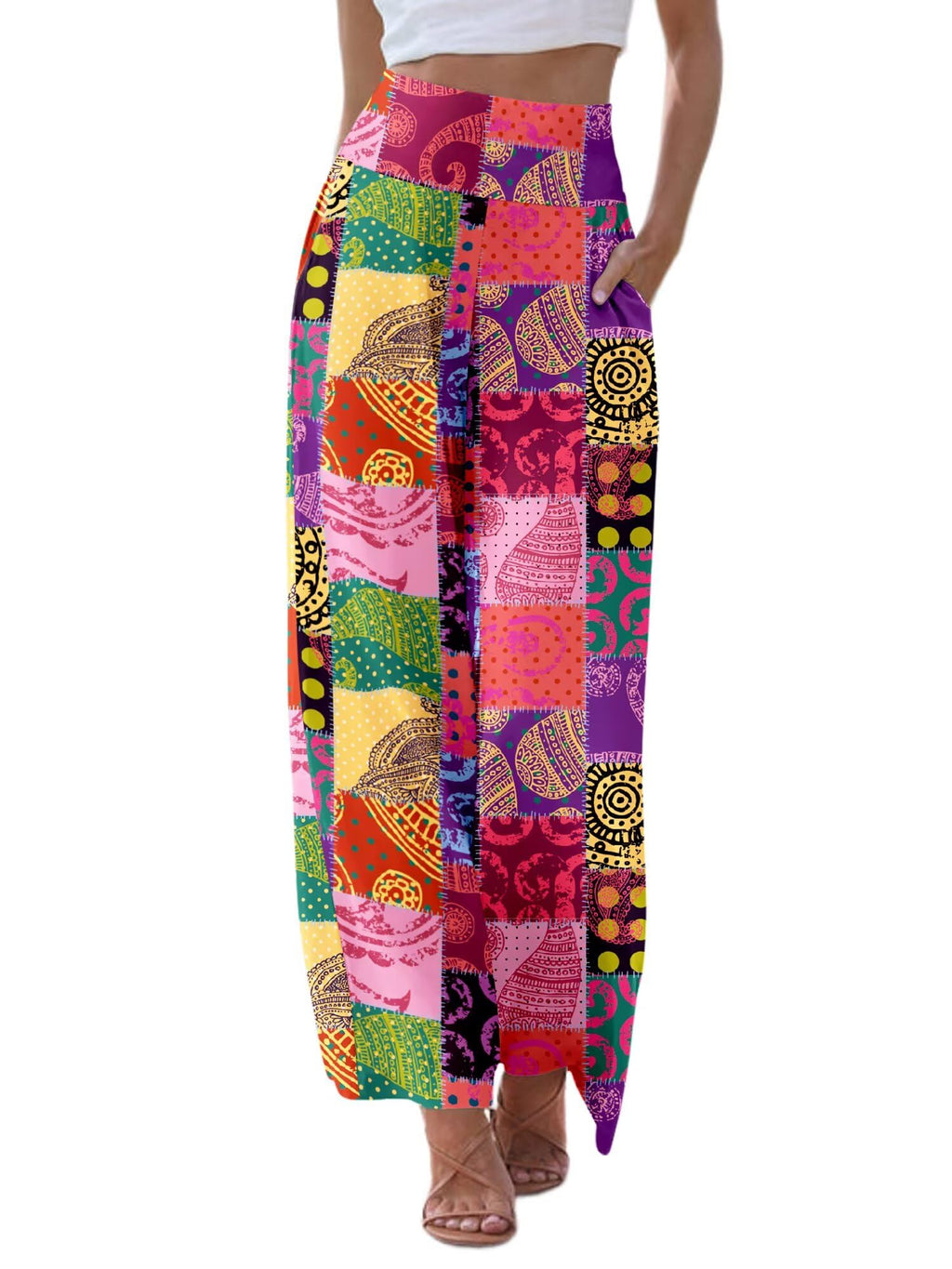 Jzc Palazzo Pants For Women Comfy Flowy Women's Capri Summer Loose