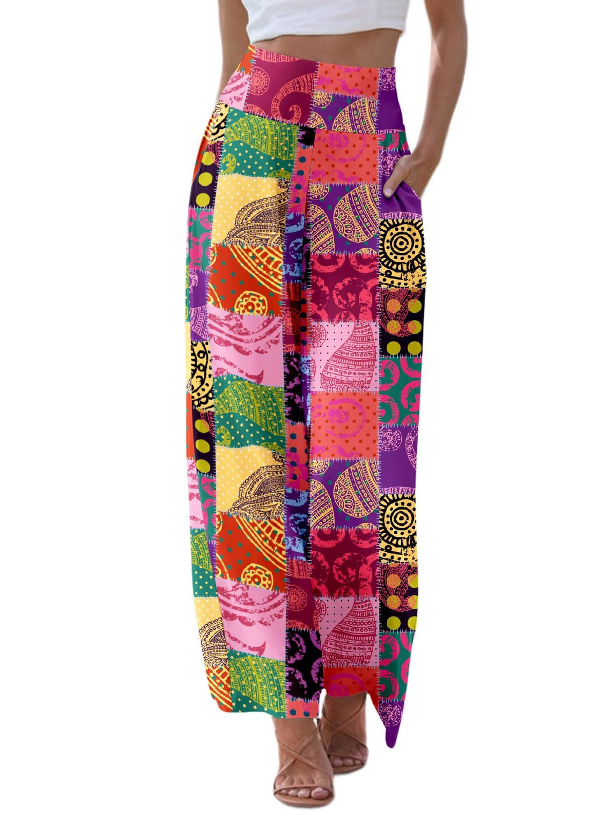 Jzc Palazzo Pants For Women Comfy Flowy Women's Capri Summer Loose