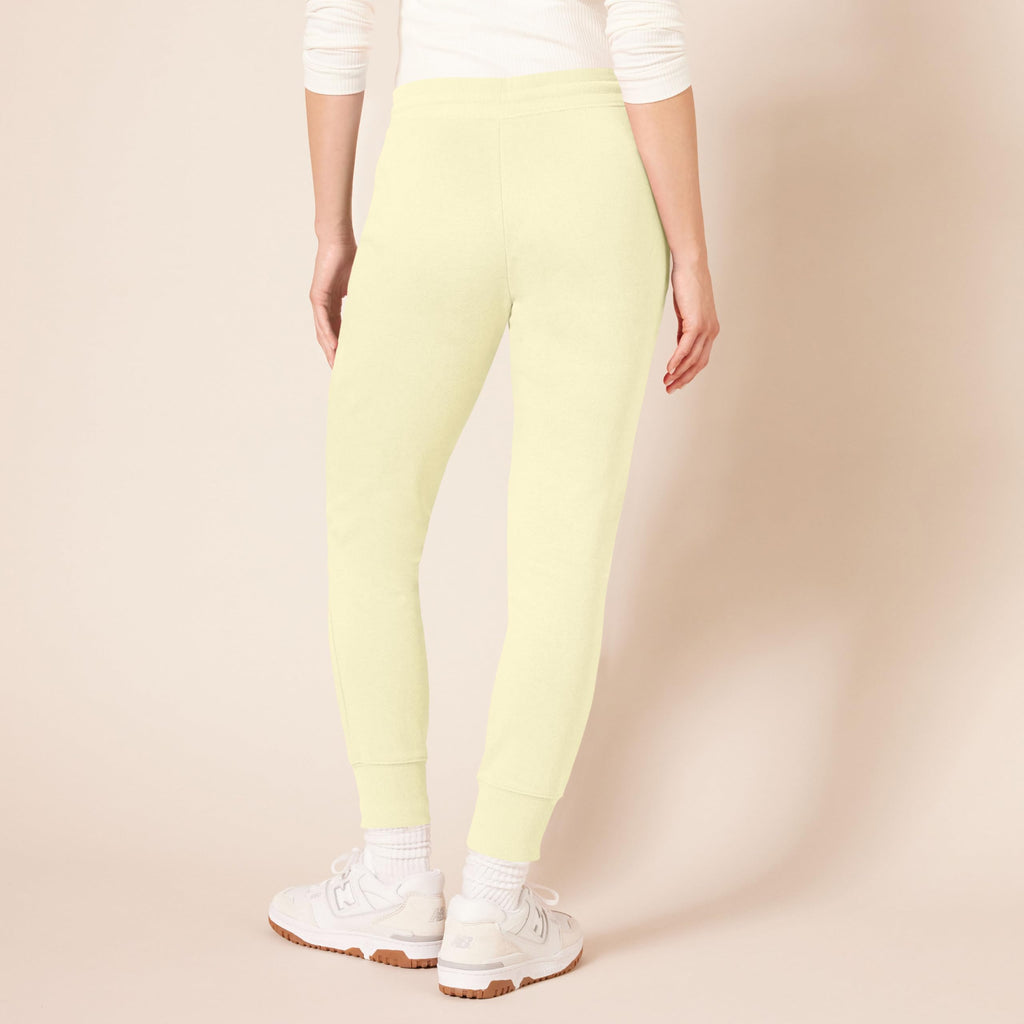 Essentials Women's French Terry Fleece Jogger Sweatpant Light Yellow