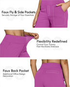 G4free Wide-Leg Yoga Pants For Women High-Waist Raspberry Purple Xl