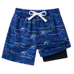 Boys Swim Trunks Size 8 9 Swim Shorts Blue Bathing Suits Compression Liner