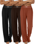 Neer 3 Pack Women's Cotton Lounge High-Waisted Pants - Style 4