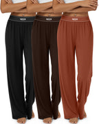Neer 3 Pack Women's Cotton Lounge High-Waisted Pants - Style 4