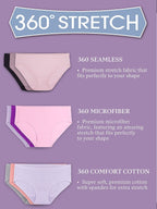 Fruit of the Loom Women's 5 Pack Microfiber Hi-Cut Panties, Multicolor, 9