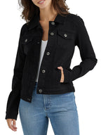 Wrangler Authentics Women's Stretch Denim Jacket, Black, X-small