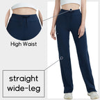 Qbk High-Rise Yoga Scrub Pants Women Straight Wide-Leg - Style 3