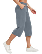 Specialmagic Women's Capri Pants Cotton Sweatpants Quicksilver S