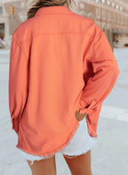 Dokotoo Jean Jacket Women Button Down Denim With Pockets Orange 2xl - A