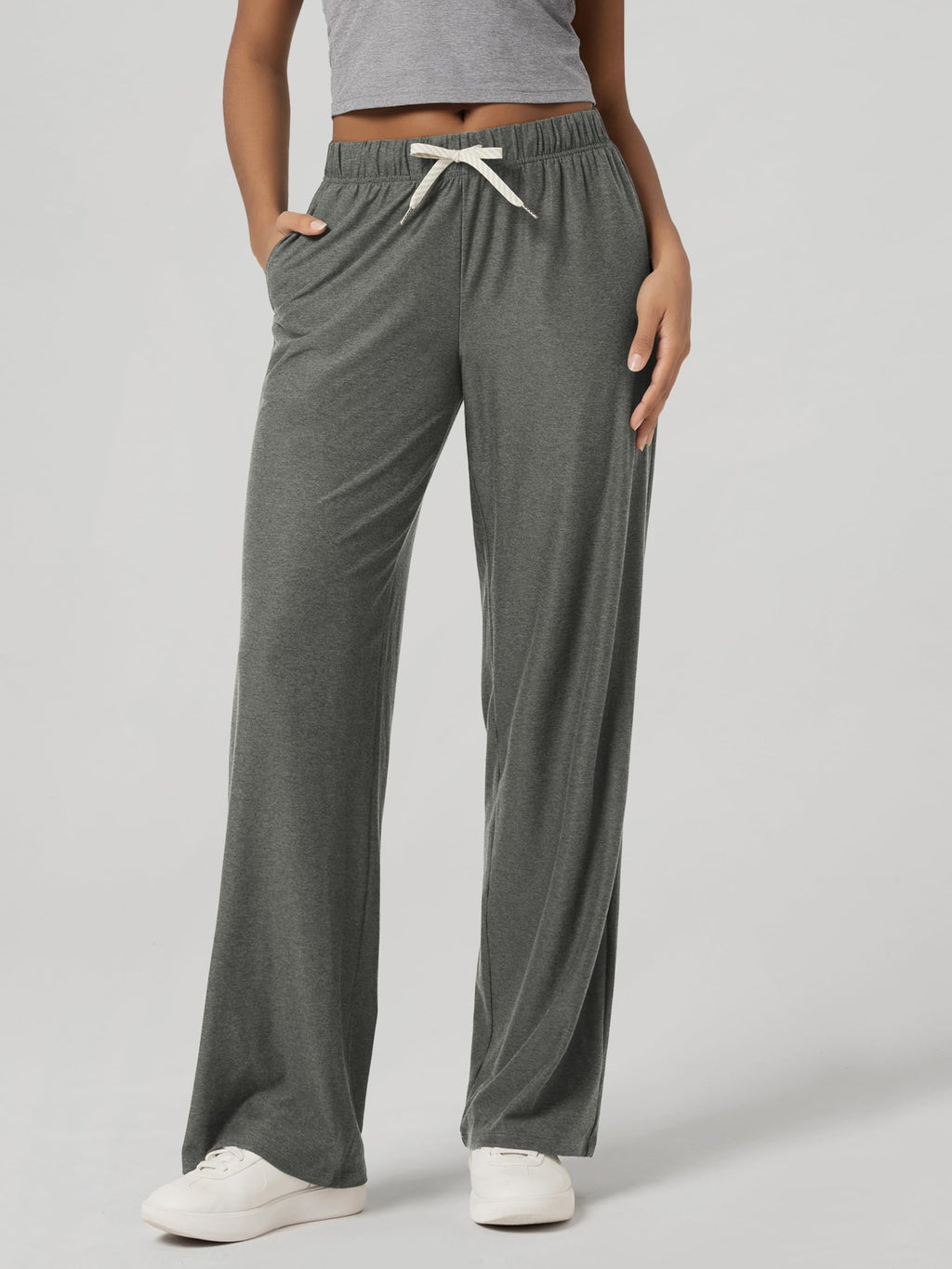 Ododos Women's Straight-Leg Pants Ultra Soft Odstratum - Smoke Heather