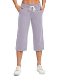 Specialmagic Women's Capri Pants Cotton Sweatpants Lilac S