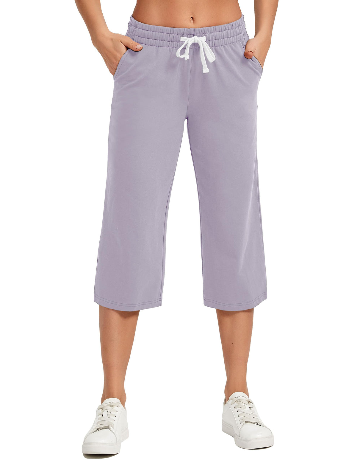 Specialmagic Women's Capri Pants Cotton Sweatpants Lilac S