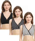 Women's Cakye 3 Pack Maternity Nursing Sleep Breastfeeding Cotton Bralette