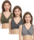 Women's Cakye 3 Pack Maternity Nursing Sleep Breastfeeding Cotton Bralette
