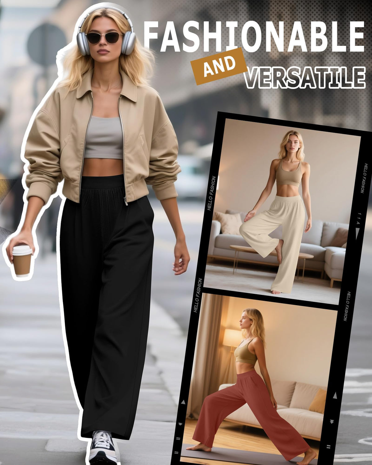 Huukeay 3 Pack Women's Lounge Pants Cozy Sweatpants - Style 4