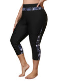ATTRACO Plus Size Long Board Shorts for Women Quick Dry Swim Pants Black 2X
