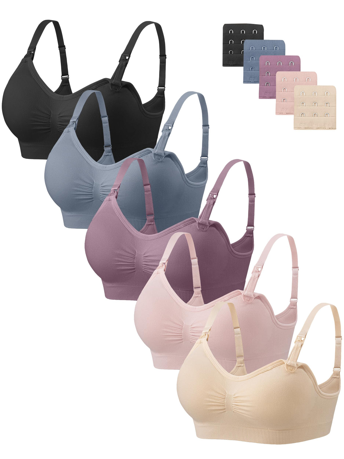 Angelhood Women's for Breastfeeding 5 Pack, Sleep Nursing Bra